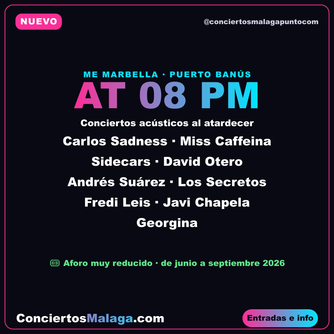 Cartel del concierto de Javi Chapela en ME Marbella, Marbella — sábado, 1 de agosto de 2026
