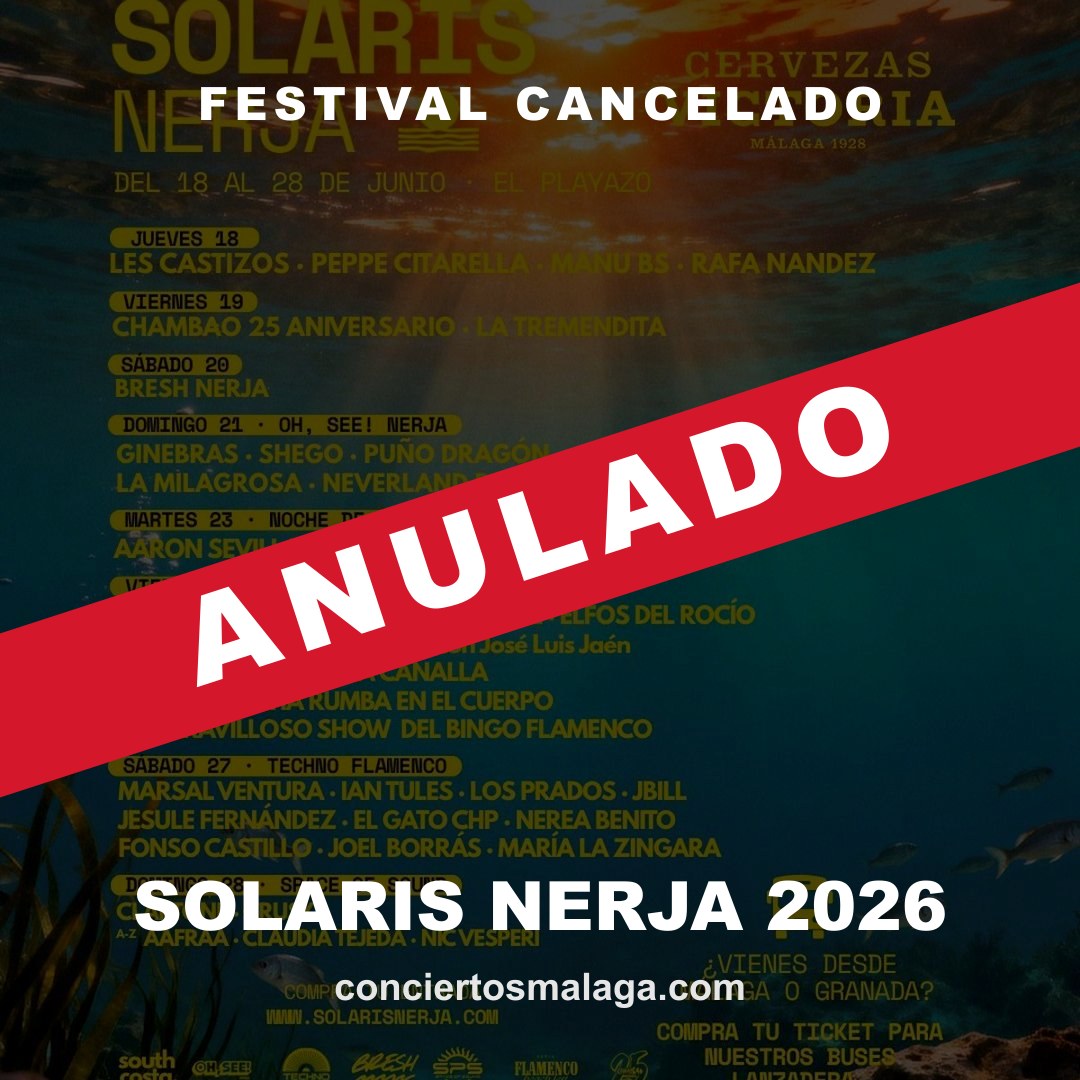 El festival Solaris Nerja 2026 queda cancelado
